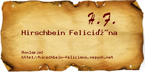 Hirschbein Feliciána névjegykártya